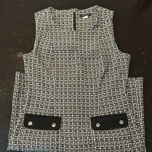 Black and White Tweed Sleeveless Top